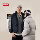 Levi's李维斯情侣同款美式复古休闲宽松百搭通勤简约立领羽绒服 黑色 M