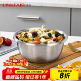 凌丰304不锈钢汤盆加厚加深汤碗洗菜盆和面盆沙拉盆调料盆 汤盆-外径18cm