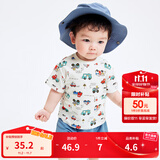 巴拉巴拉婴儿t恤宝宝打底衫女童上衣男短袖夏季全棉可爱 绿红色调00346 100