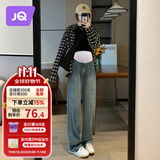 婧麒（JOYNCLEON）孕妇裤春秋休闲外穿打底阔腿牛仔裤小个子 复古蓝XL jyk26751