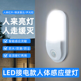 Biuyum人体感应 LED三防照明灯超薄节能高亮 楼梯过道楼道走廊灯智能智能感应墙壁安装户外灯 12W 白光