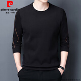 皮尔卡丹（pierre cardin）品牌卫衣男春秋款圆领男士纯棉长袖t恤男休闲宽松打底衫上衣潮流T 长薄款7729黑色 175/XL 建议140-155斤