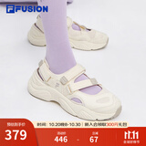 斐乐（FILA）FUSION斐乐玛丽珍凉鞋女鞋新款凉拖魔术贴海螺沙滩鞋 古白色/燕麦色-AO 38