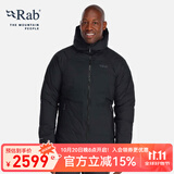 Rab秋冬男士700蓬羽绒疏水硬壳连帽外套防撕裂保暖羽绒服 QDB-49 黑色/BLK L