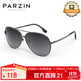 帕森（PARZIN）偏光太阳镜型男眼镜经典蛤蟆镜安全驾驶墨镜PZ8131A枪框渐灰片