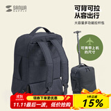 SANWA SUPPLY多功能拉杆双肩包商务背包带轮拉杆书包行李包旅行包可登机22升