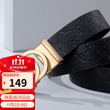 高尔夫（GOLF）男士皮带双面头层牛皮腰带G字母自动扣裤腰带礼盒装