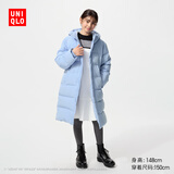 优衣库童装男童女童高级保暖羽绒大衣外套长款羽绒服25新款478153 61 水蓝色 160