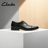 Clarks其乐泰顿系列男士德比鞋布洛克正装商务舒适皮鞋男 黑色 261103098 Tilden Cap 39.5