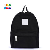 CILOCALA双肩包女M+号登山包校园电脑包大容量旅行包上班出游背包帆布书包 BLACK-黑色M+中号
