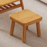 喻品实木凳子家用简约矮凳小板凳方凳客厅沙发脚踏凳换鞋HK5238原木色