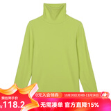 雲上生活秋冬复古休闲磨毛暖绒打底衫温暖内搭长袖高领T恤T6676F 黄绿色 M