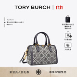 Tory Burch汤丽柏琦【12期免息】T MONOGRAM 迷你提花波士顿斜挎酒桶包82939 Tory 海军蓝  405