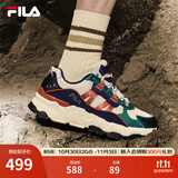 FILA 斐乐TREK老爹鞋男鞋新款休闲鞋时尚复古运动鞋跑鞋 泡沫白/杨梅绿-WB 40.5