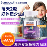 Sambucol澳洲善倍康小黑果黑接骨木莓儿童多种维生素软糖补锌儿童每日营养 每天2粒补充维c+锌 巩固免疫力【两瓶装】