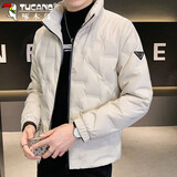啄木鸟（TUCANO）羽绒服男秋冬季外套男立领潮短款男士防寒保暖休闲男装 米白 M 