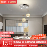 世澜 轻奢水晶吊灯简约现代餐厅灯温馨浪漫吧台吊灯广东中山灯具推荐 圆盘-银色-3头φ25*90CM-无极