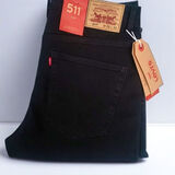 李维斯Levi's 男牛仔裤经典511 长裤 复古蓝 潮流春夏小直筒 511-YKK 纯黑色 显瘦百搭 38