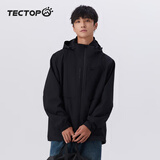 探拓（TECTOP）三合一两件套户外服男户外登山滑雪外套抓绒内胆 经典黑 XL