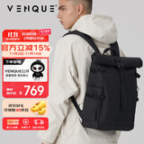 VENQUE范克双肩包男女大容量旅行包卷口搭扣休闲背包15英寸电脑包送礼物