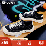FILA FUSION斐乐男鞋POP帆布鞋潮牌男子潮流板鞋街拍运动休闲鞋男 黑-BK 44.5