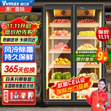 维仕美水果保鲜柜展示柜商用超市水果店蔬菜水果冷藏保鲜柜风冷无霜冷藏展示柜 加大双门（1260*600*1830） 轻奢豪华款【防雾款+变频节能】