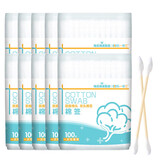 海氏海诺脱脂双头棉签 8cm100支*10盒共1000支饱满紧实不易脱落吸液性强