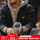 马登工装底特律猎装夹克男美式复古J001巴恩风翻领谷仓外套秋季新款 黑色 【男士休闲外套/高级感痞帅】 L