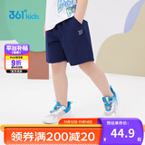 361°儿童短裤夏季男女童3-12岁透气运动裤梭织五分裤 藏青 120