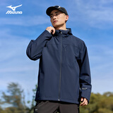 美津浓（MIZUNO）户外夹克男连帽梭织印花透气情侣锋衣外套上衣
