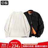 马登工装美式空中MA1飞行员夹克军事风短款外套复古棒球服男潮秋上衣 黑色MA1+米白长T 3XL