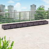 田田绿家庭阳台种菜盆长方形蔬菜种植箱楼顶种菜箱屋顶菜园大号花盆花箱 8联长320宽40高23