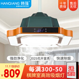 韩强麻将灯棋牌室空气吸烟净化器遥控自动升降吊灯智能家居净化灯 【2025款】大吸力高亮度_美拉德