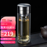 希诺（HEENOOR）茶水分离玻璃杯单双层泡茶杯带滤网加厚隔热男女士高档潮流水杯子 轻奢本-340ml【双层加厚】礼盒装 独立茶仓+礼盒装