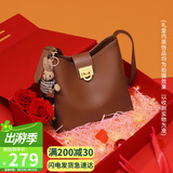 viney牛皮包包女包品牌水桶包轻奢单肩斜挎包生日礼物高级感送女友老婆