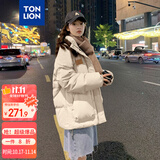 唐狮（TonLion）2025连帽面包服女棉服休闲 B款/米白 M