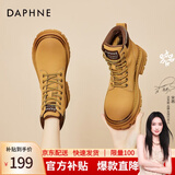 达芙妮（DAPHNE）大黄蜂马丁靴女英伦风休闲短靴大黄靴厚底加绒2025秋冬 黄色 跟高4.3cm 37 (235mm) 标准码