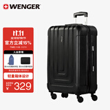 威戈（WENGER）瑞士军刀行李箱24英寸拉杆箱大容量商务旅行箱万向轮密码箱黑色