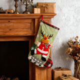 缘辉圣诞袜子礼物袋礼品盒圣诞节树装饰挂饰老人雪人麋鹿袜子创意摆件