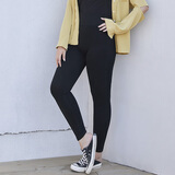 惟友大码打底裤女外穿加绒加厚加肥加大胖妹妹裤子 8008薄款九分黑色 均码 加大码建议140-200斤