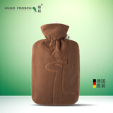 HUGO FROSCH德国暖蛙热水袋注水款PVC材质暖水袋 微笑羊驼 咖色 1.8L 0581