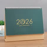 锦兔 2026年台历带周数韩式创意大气日历2026大格子极简约桌面摆件办公打卡计划表可定制做企业广告 牛皮架中号绿色