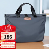 高尔夫GOLF商务公文包男士休闲大容量手提包可装14英寸笔记本电脑包时尚多功能单肩斜挎包6J679424J灰色