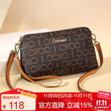 鳄鱼恤女士手腕包随身小包印花单肩包包简约斜挎女包生日礼物V673啡