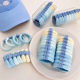 SAHANE 佐羽【兔子款】小清新海盐蓝发圈高弹力橡皮筋女无痕扎发头绳高马尾 海盐系【5条-蓝标兔子】