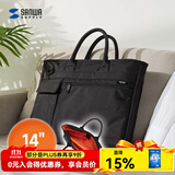 SANWA SUPPLY电脑包 小型单肩包手提包 休闲平板笔记本包 商务公文包男女 通勤 黑色 14英寸