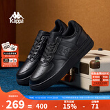 KAPPA卡帕男鞋板鞋男秋冬新款厚底小白鞋子男百搭休闲鞋情侣跑步运动鞋 黑色 39