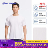 迪卡侬短袖速干衣男训练宽松半袖上衣运动t恤男RUNM2501431白色T恤2XL