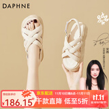 达芙妮（DAPHNE）凉鞋女厚底松糕底女生学生夏季新款百搭户外外穿平底凉拖鞋 米色-156 38 标准码