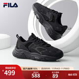 FILA【男女同款】斐乐情侣跑步鞋复古老爹鞋火星鞋潮流时尚舒适老爹鞋 男-黑-BK 43